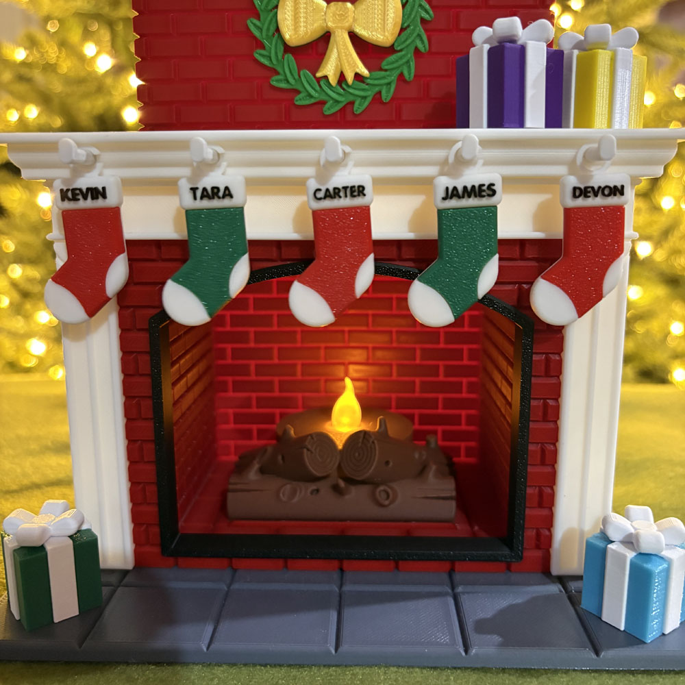 Festive Holiday Personalized Family Fireplace - Image 3